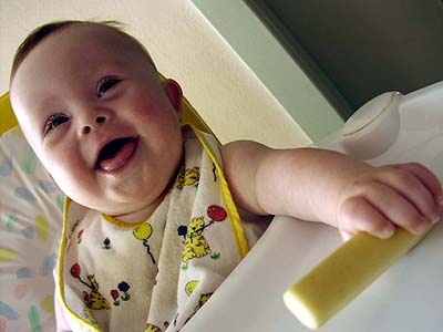 Grace eating a rusk