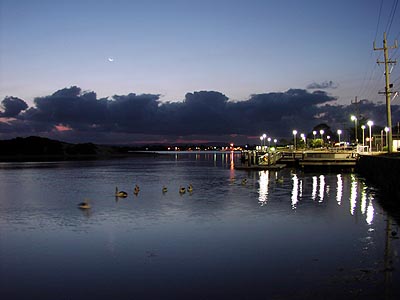 Night shot of the river