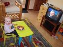 Hannah enjoying Dr Phil over lunch